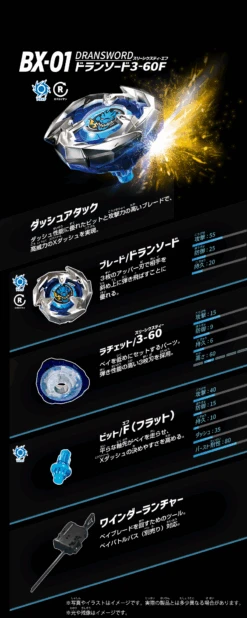 Beyblade X BX 01 Starter Dran Sword 3-60F -Toy Discount Store 910381BX01 7